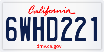 CA license plate 6WHD221