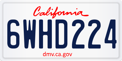 CA license plate 6WHD224