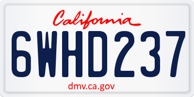 CA license plate 6WHD237