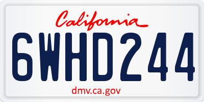 CA license plate 6WHD244
