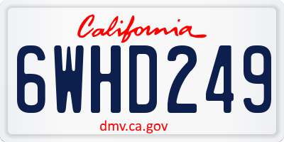CA license plate 6WHD249