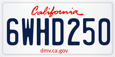 CA license plate 6WHD250