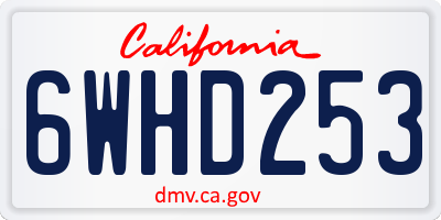 CA license plate 6WHD253