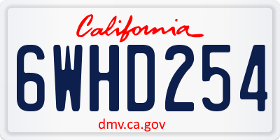 CA license plate 6WHD254