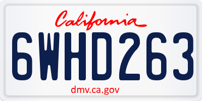CA license plate 6WHD263