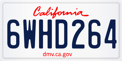CA license plate 6WHD264
