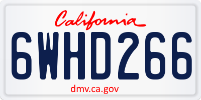 CA license plate 6WHD266