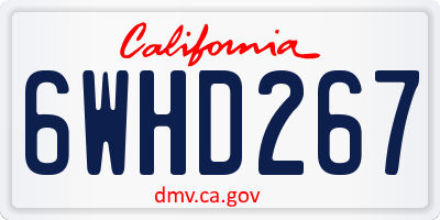 CA license plate 6WHD267