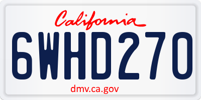 CA license plate 6WHD270