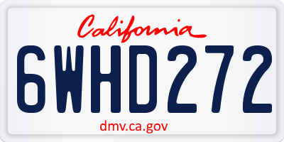 CA license plate 6WHD272