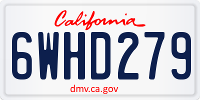 CA license plate 6WHD279