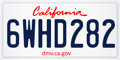 CA license plate 6WHD282