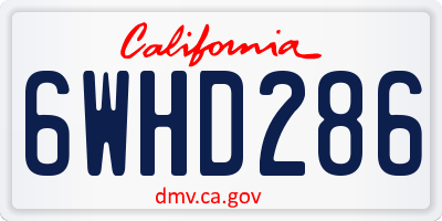 CA license plate 6WHD286