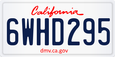 CA license plate 6WHD295