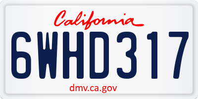 CA license plate 6WHD317
