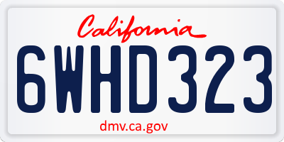 CA license plate 6WHD323