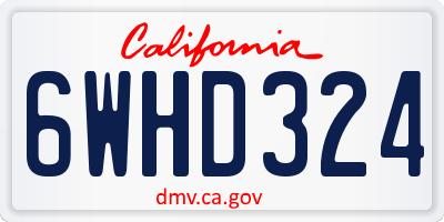 CA license plate 6WHD324