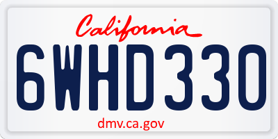 CA license plate 6WHD330