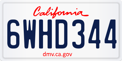 CA license plate 6WHD344