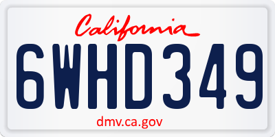 CA license plate 6WHD349