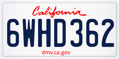 CA license plate 6WHD362