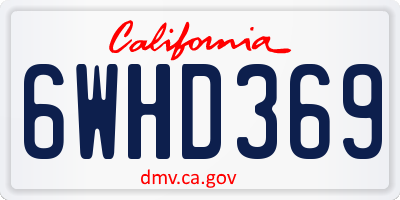 CA license plate 6WHD369