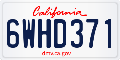 CA license plate 6WHD371