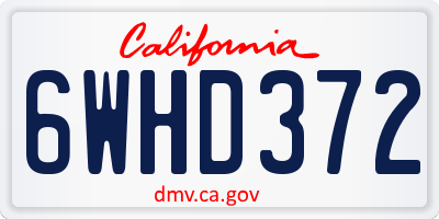 CA license plate 6WHD372