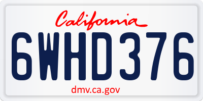 CA license plate 6WHD376