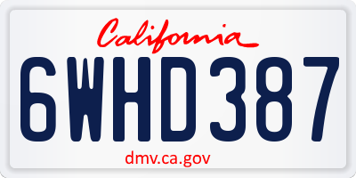 CA license plate 6WHD387