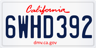 CA license plate 6WHD392