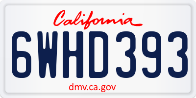 CA license plate 6WHD393