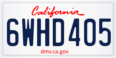 CA license plate 6WHD405