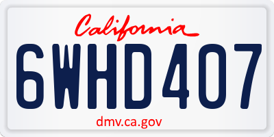 CA license plate 6WHD407