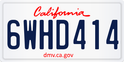 CA license plate 6WHD414