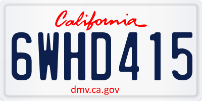 CA license plate 6WHD415