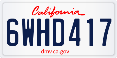 CA license plate 6WHD417
