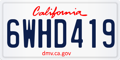 CA license plate 6WHD419