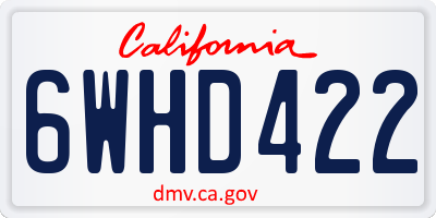 CA license plate 6WHD422