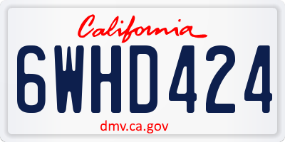 CA license plate 6WHD424