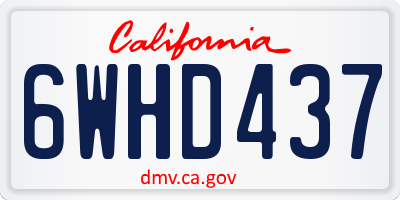CA license plate 6WHD437