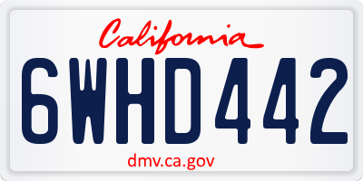 CA license plate 6WHD442