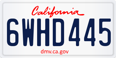 CA license plate 6WHD445