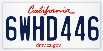 CA license plate 6WHD446