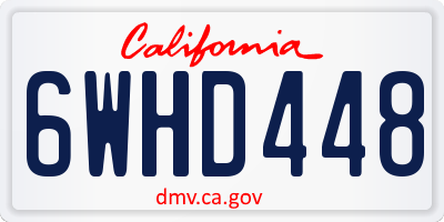 CA license plate 6WHD448