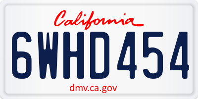 CA license plate 6WHD454