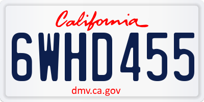 CA license plate 6WHD455