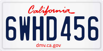 CA license plate 6WHD456