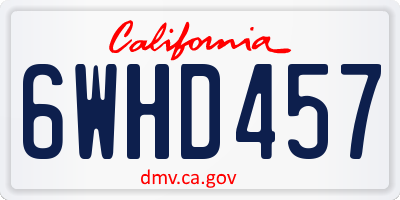 CA license plate 6WHD457