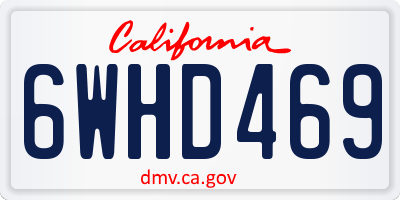 CA license plate 6WHD469